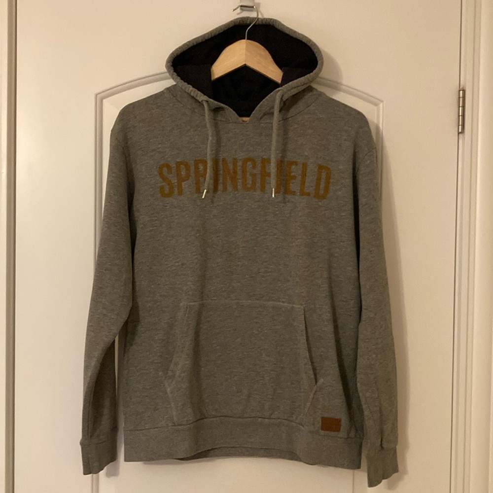 Springfield Men's Gray Hoodie with Navy hood lining Size Medium